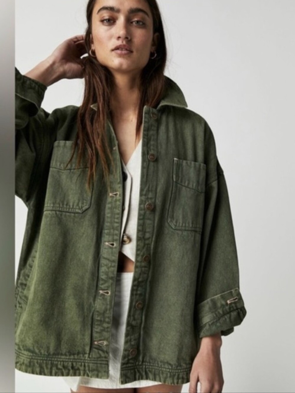 Free People We The Free Madison City Denim Adventurer Hunter Twill Jacket S